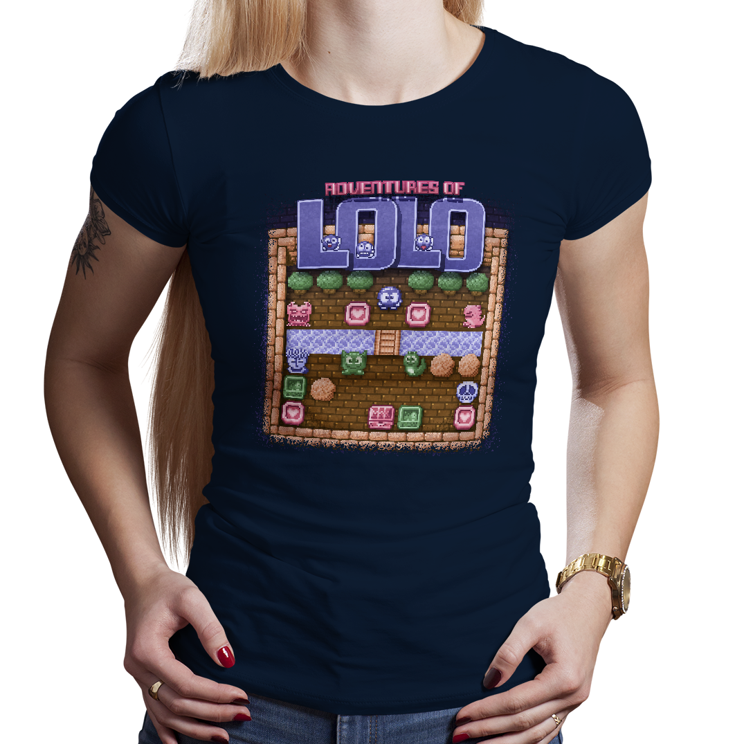 LOTTO SFW®︎ × Face GAME SHIRTS L faceoka Adventures of Lolo - PixelRetro Video Game T-shirts - Princess Lala