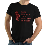 Castle Red Skeleton - Video Game Pixel T-Shirts & Retro Gaming Tees! Gamer, Nes, Nintendo, 80s, Pixel, 8-Bit, Mashup, Castlevania, Simon, Vampire Killer, Dracula, 1986, Chumbawamba, Tubthumping, Music, I Get Knocked Down But I Get Up Again, Kari LikeLikes, Women, Men, Kids, Cotton, Tank, Long Sleeved, Shirt