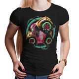 Galactic Bomber - Retro and Pixel Video Game T-shirts - Metroid, Samus Aran, Zebes, Mother Brain, Metrovania, Sci-Fi, Science Fiction, Tank, Long Sleeve, Women, Men, SNES, Nintendo, NES, Prime, 1, 2, 3, 4, Space, Bounty Hunter, Black, Navy.