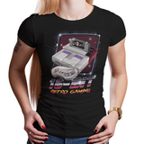 16-Bit Retro Gaming - Retro Wave, Black, Geek, Nerd, Birthday Gift, SNES, Super Nintendo, 1991, Japan, Japanese, Super Mario World, Zelda, Star Fox, Final Fantasy, Donkey Kong, Street Fighter 2, Mega Man, Men, Women, Tee, Kids, Earthbound, Mother, F-Zero, SFII, Ryu, Ken, Yoshi, Bowser, Princess Peach