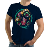Galactic Bomber - Retro and Pixel Video Game T-shirts - Metroid, Samus Aran, Zebes, Mother Brain, Metrovania, Sci-Fi, Science Fiction, Tank, Long Sleeve, Women, Men, SNES, Nintendo, NES, Prime, 1, 2, 3, 4, Space, Bounty Hunter, Black, Navy.