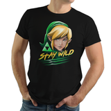 Stay Wild - Retro and Pixel Video Game T-shirts - Zelda, Legend of Zelda, TLOZ, Ganon, Hyrule, Princess Zelda, A Link to the Past, Ocarina of Time, The Wind Waker, Twilight Princess, Skyward Sword, BOTW, Breath of the Wild, SNES, NES, Nintendo, Switch, N64, Nintendo 64, Wild, Triforce, Retro Wave, Nerd, Gamer, Geek,