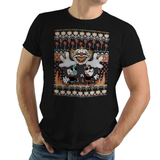 Don't Deal With The Clown - Retro and Pixel Video Game T-shirts - Cuphead, Animation, Xbox, Parody, It, Pennywise, Derry, Mugman, Video Game, Mashup, Nerd, Geek, Clown, Horror, Balloon, Float Down Here, 1930s, Cartoon, Ugly Christmas Sweater, Clown