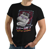 16-Bit Retro Gaming - Retro Wave, Black, Geek, Nerd, Birthday Gift, SNES, Super Nintendo, 1991, Japan, Japanese, Super Mario World, Zelda, Star Fox, Final Fantasy, Donkey Kong, Street Fighter 2, Mega Man, Men, Women, Tee, Kids, Earthbound, Mother, F-Zero, SFII, Ryu, Ken, Yoshi, Bowser, Princess Peach