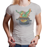 Shop like a gamer. PixelRetro is your best destination for Video Game T-Shirts for Women. Michelangel’s Pro Skater, Tony Hawk, Ninja Turtle Mashup on a Silver Fit, Women’s Fitted T-Shirt. TMNT Mikey Skater from Skateboard for PS1, PS2 with a unique look. Tony Hawk’s Pro Skater. Online shop only. Soft, durable and high quality cotton. Art By Angdzu.