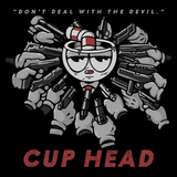 Pew Pew Yaga - Retro and Pixel Video Game T-shirts - Vintage, Cartoon Style, 1930s, Cuphead, The Devil, Run and Gun, Shooter, Gamer, Animation, Xbox, Mug. John Wick, Baby Yaga, Film, Action, Movie, Keanu Reeves, Poster, John Wick, Mugman, Action, Film, Movie Poster, Guns, Women, Men, Kids