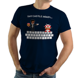 Say Castle Again - Video Game Pixel T-Shirts & Retro Gaming Tees! - Pulp Fiction, Movie, 90s, Jules, Vincent Vega, Movie, Film, Mashup, Super Mario Bros, NES, Nintendo, Castle, Princess, Toad, Say What Again, Say Castle, Nintendo T-Shirts, Pixel, Funny, Women, Men, Kids