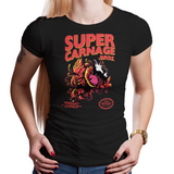 Super Carnage Bros - Retro and Pixel Video Game T-shirts - Nintendo, NES, Super Mario, Mario 3, Box Art, SMW, Super Mario World, Bowser, Gamer, Mario Bros, Mash Up, Villain, Carnage, Spider, Symboite, Comic Book, Alien, Host, Superheroes, Black, Men, Women, Kids, Tees, Clothes
