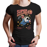Super Halloween Bros - Retro and Pixel Video Game T-shirts -  Tank, Long Sleeved, Fit, Nintendo, NES, Super Mario, Mario 3, Box Art, SMW, Super Mario World, Bowser, Gamer, Mario Bros, Mash Up, Michael Myers, Halloween, Horror, Slasher, Movie, Film, Pumpkin, Candy, Mask, Men, Women, Kids, Tees, Clothes