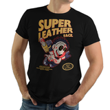 Super Leather Face - Retro and Pixel Video Game T-shirts -  Tank, Long Sleeved, Fit, Nintendo, NES, Super Mario, Mario 3, Box Art, SMW, Bowser, Gamer, Mario Bros, Mash Up, Horror, Slasher, Film, 1974, Parody, Halloween, Massacre, Leatherface, Texas, Chainsaw, Bloody, Cute, Men, Women, Kids, Tees, Clothes