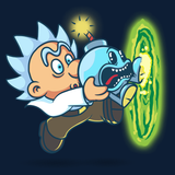 Super Rickguy - Retro and Pixel Video Game T-shirts - Science Fiction, Rick Sanchez, Mr Meeseeks, Sci-Fi, Scwifty, Pickle Rick, Scientist, Gaming, Existence , Rick and Morty, Cartoon, Mashup, Super Mario, Bomb, Funny, Animation, Nintendo, Multiverse, Pain, Run