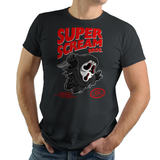 Super Scream Bros - Retro and Pixel Video Game T-shirts -  Tank, Long Sleeved, Fit, Nintendo, NES, Super Mario, Mario 3, Box Art, SMW, Super Mario World, Bowser, Gamer, Mario Bros, Mash Up, Horror, Slasher, Film, Scream, Ghostface, 1996, Parody, Halloween Mask, Cute, Men, Women, Kids, Tees, Clothes