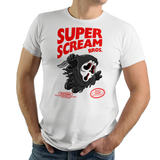 Super Scream Bros - Retro and Pixel Video Game T-shirts -  Tank, Long Sleeved, Fit, Nintendo, NES, Super Mario, Mario 3, Box Art, SMW, Super Mario World, Bowser, Gamer, Mario Bros, Mash Up, Horror, Slasher, Film, Scream, Ghostface, 1996, Parody, Halloween Mask, Cute, Men, Women, Kids, Tees, Clothes