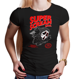 Super Scream Bros - Retro and Pixel Video Game T-shirts -  Tank, Long Sleeved, Fit, Nintendo, NES, Super Mario, Mario 3, Box Art, SMW, Super Mario World, Bowser, Gamer, Mario Bros, Mash Up, Horror, Slasher, Film, Scream, Ghostface, 1996, Parody, Halloween Mask, Cute, Men, Women, Kids, Tees, Clothes