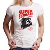 Super Scream Bros - Retro and Pixel Video Game T-shirts -  Tank, Long Sleeved, Fit, Nintendo, NES, Super Mario, Mario 3, Box Art, SMW, Super Mario World, Bowser, Gamer, Mario Bros, Mash Up, Horror, Slasher, Film, Scream, Ghostface, 1996, Parody, Halloween Mask, Cute, Men, Women, Kids, Tees, Clothes