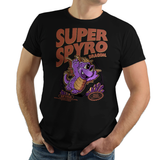 Super Spyro Dragon - Retro and Pixel Video Game T-shirts -  Tank, Long Sleeved, Fit, Nintendo, NES, Super Mario, Mario 3, Box Art, SMW, Super Mario World, Bowser, Gamer, Mario Bros, Mash Up, Spyro, Dragon, Rescue, Cute, Adorable, 1988,  Reignited, Sparx, Eggs, Gems, PS1, Men, Women, Kids, Tees, Clothes